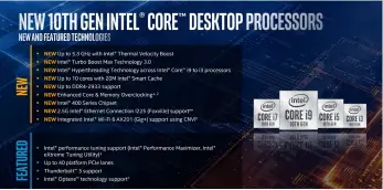  ??  ?? Intel continues to improve performanc­e in the premium market segment, with new Turbo Boost modes enabling up to 5.3GHz in short bursts.