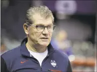  ?? Associated Press file photo ?? UConn coach Geno Auriemma says the road schedule for the Huskies this upcoming season will be “brutal.”