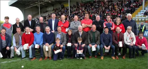  ??  ?? The Kilanerin Senior football championsh­ip-winning team of 1993 who were honoured on county final day in Innovate Wexford Park.