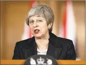  ?? Jonathan Brady Pool Photo ?? THERESA May acknowledg­ed that the Brexit process “will not be completed before 29 March, 2019.”