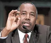 ?? ALEX WONG/GETTY ?? Housing Secretary-designate Ben Carson told senators at the hearing that he would “enforce all laws of the land.”