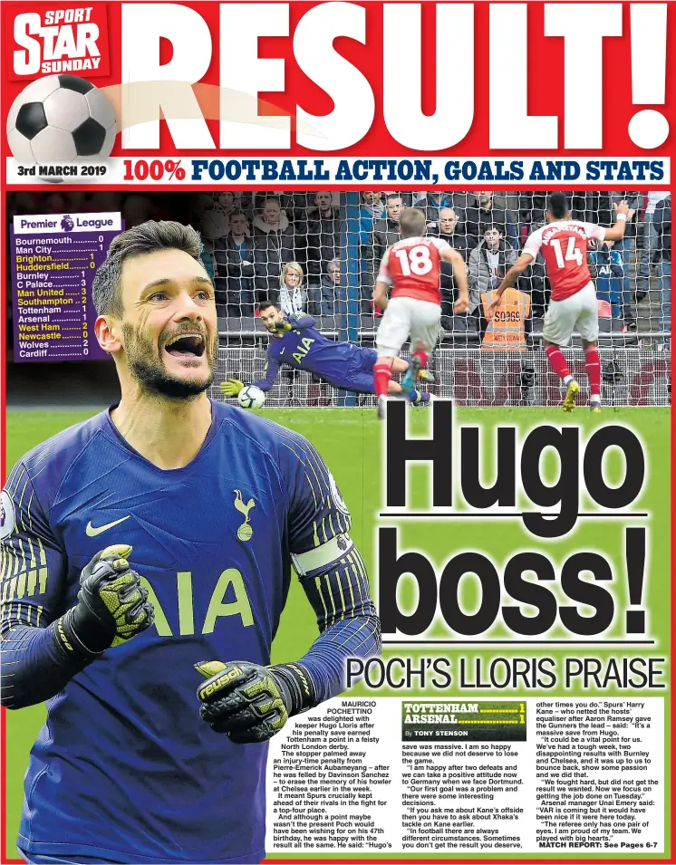  ?? TONY STENSON ?? KEEPING UP HIS END OF THE DEAL: Lloris