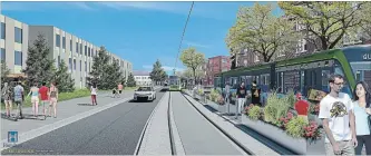  ?? METROLINX/THE CITY OF HAMILTON RENDERING ?? Metrolinx has spent or committed close to $100 million to the $1-billion LRT project. The agency has made deals to buy about 40 properties to make room for the east-west line.