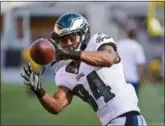  ?? FRED VUICH — THE ASSOCIATED PRESS ?? The Philadelph­ia Eagles’ Marcus Johnson is a native of Texas and playing with a heavy heart after Hurricane Harvey has wreaked havoc on that region.