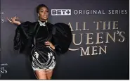  ?? (Paras Griffin/Getty Images for BET/TNS) ?? Eva Marcille attends the premiere screening for the new BET+ and Tyler Perry Studios scripted series “All the Queen’s Men” in Atlanta. The series was filmed in a covid bubble, Marcille says. “We did 10 episodes in two bubbles. Each one lasted two months. We did not go home. There was no driving to set. You were in character for four months.”