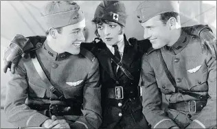  ??  ?? Buddy Rogers ( left), Clara Bow and Richard Arlen were featured in the 1927 fi lm Wings.