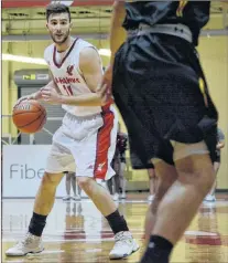  ?? TAZ UDDIN PHOTO ?? It was a tough weekend for the Memorial Sea-hawks men’s basketball team, losing badly in a pair of games to the Dalhousie Tigers, but secondyear forward Nathan Barker of Corner Brook had a good weekend, leading the Sea-hawks in scoring in both games.