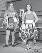  ?? RUDY GUTIERREZ/USA TODAY NETWORK ?? Crystal Aceves, left, with daughter, Kayla Gomez, 14, who is following her mother’s footsteps into the ring.