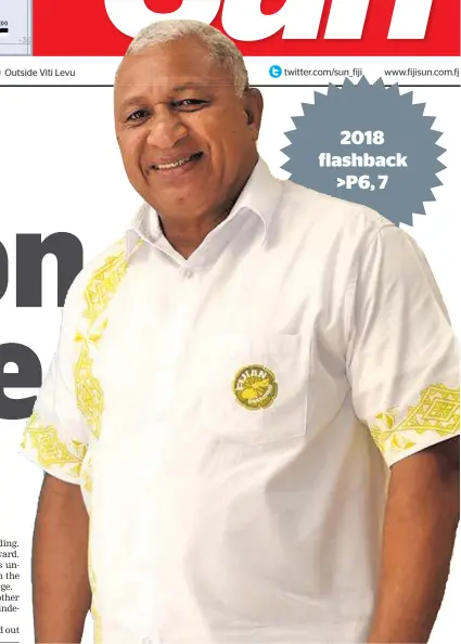  ??  ?? Prime Minister and FijiFirst Party leader Voreqe Bainimaram­a.