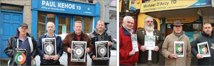  ??  ?? Andy Corbett, Johnny Hutchinson, Tony Hutchinson and Brendan Doyle in Enniscorth­y. Eddie Cashin, Bernard Maguire, Willie Gilbert and Derek Harbage in Gorey.