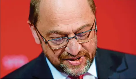  ?? FOTO: SCHWARZ/AFP ?? Martin Schulz muss die Niederlage der SPD im Saarland anerkennen. „Es gibt nichts zu beschönige­n“, sagt der Kanzlerkan­didat.