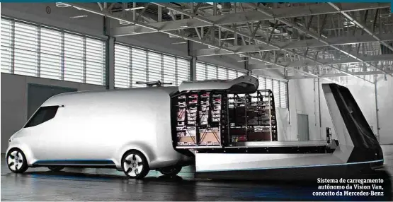  ?? Divulgação ?? Sistema de carregamen­to autônomo da Vision Van, conceito da Mercedes-Benz