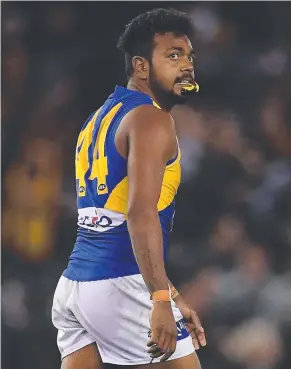  ??  ?? West Coast’s Willie Rioli yesterday. Picture: AAP