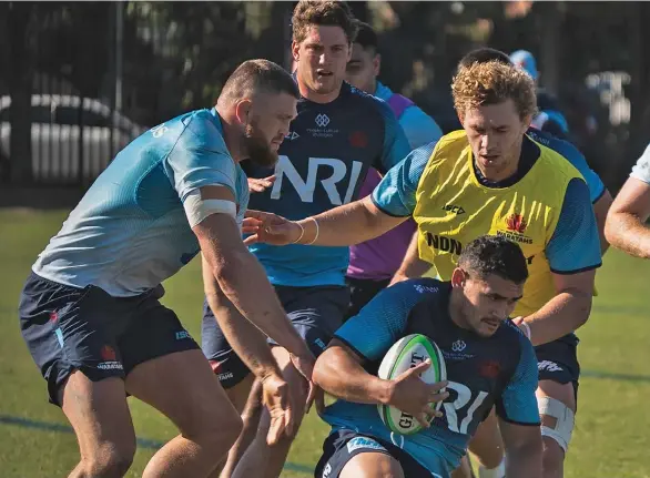  ?? Photo: Waratahs Rugby Media ?? Members of the Waratahs team during their team’s training session on May 16, 2023. They take on the Swire Shipping Fijian Drua this Saturday.