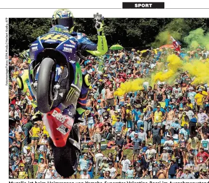  ?? ?? Mugello ist beim Heimrennen von Yamaha- Superstar Valentino Rossi im Ausnahmezu­stand