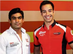  ??  ?? Eager to shine: Akash (left) and Nabil are confident of using their Sepang track experience to good use at the GP3 and GP2 races.