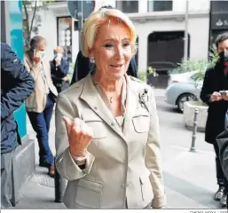  ?? CHEMA MOYA / EFE ?? Esperanza Aguirre, a su llegada a un comité de dirección del PP madrileño.