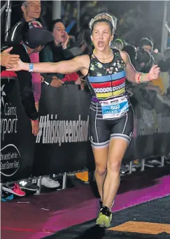  ??  ?? NEVER GIVE UP: American Jackie Faye tackles the Standard Bank Ironman Africa Championsh­ips this weekend