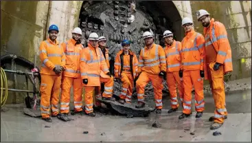  ??  ?? Workers at the site of the massive £100m Shieldhall Tunnel project