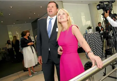  ??  ?? Magda Wierzycka and her husband Simon Peile at the listing of Sygnia on the JSE.