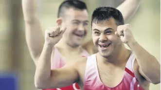  ?? ?? Turkish athletes with Down syndrome train ahead of the Trisome World Games, Antalya, Türkiye, Feb. 21, 2024.