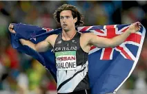  ?? MATTHEW STOCKMAN/GETTY IMAGES ?? Liam Malone of New Zealand leaves the track after taking silver in the men’s 100 meter T44 final at Rio de Janeiro.