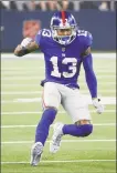  ?? Michael Ainsworth / Associated Press ?? Giants wide receiver Odell Beckham says he’s been a fan of the Texans’ DeAndre Hopkins since he was in college.