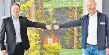  ?? FOTO: STADTWERK AM SEE ?? Die Kreishandw­erkerschaf­t kooperiert mit dem Stadtwerk: Wolfgang Künze (links) und Markus Keller.