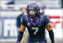  ?? BRANDON WADE/AP 2020 ?? If versatile TCU safety Trevon Moehrig is still available at the top of the second round, the Falcons could take him at No. 35 overall and fill one of their big offseason needs.