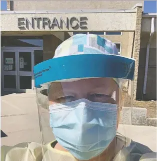  ??  ?? Nurse Chrissy Munro in front of the La Loche Health Centre in Saskatchew­an where she has been working for more than a month after the facility had a COVID-19 outbreak. She is set to return to her Regina home June 9. SUPPLIED