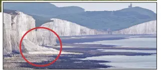  ??  ?? Plunge: Thousands of tons of rock fell near Beachy Head earlier this week