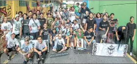  ?? ?? Team SKA with skaters from all over Sarawak in a group photo, taken during a competitio­n in Kuching.