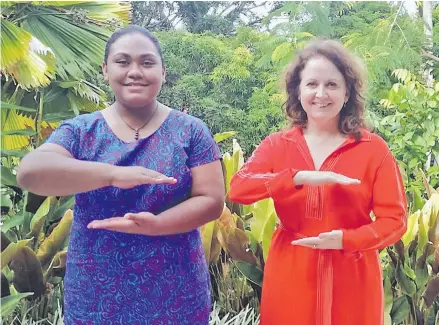  ??  ?? AnnMary Raduva is a Year 11 student at St Joseph’s Secondary School. She is an Internatio­nal Eco-Champion Hero and Climate Activist
From left: Youth environmen­tal activist, AnnMary Raduva and British High Commission­er Melanie Hopkins