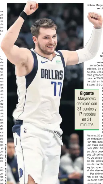  ??  ?? Luka Doncic celebra una canasta ante los Denver Nuggets.