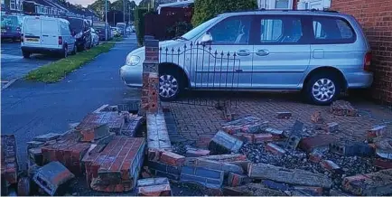  ??  ?? Reg Fox, of Willerby Road, west Hull, was sat in the back garden at his home on Saturday evening when a car carrying at least three people smashed through his garden wall as his family enjoyed their night in