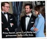  ??  ?? Prins Daniel, prins Carl Philip och prinsessan Sofia trivs ihop.