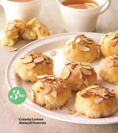  ??  ?? Creamy Lemon Almond Pastries