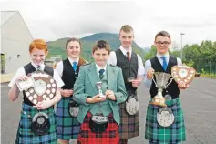  ??  ?? Piping prize winners at Lochaber Provincial Mòd.