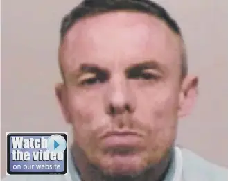  ??  ?? Alan Davison was, below, filmed ill-treating his dog in his Sunderland back garden.