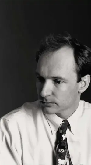  ??  ?? Tim Berners-Lee, the man whose vision of how the world could communicat­e has had the biggest influence on us in the past 25 years, photograph­ed in 1996