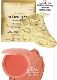  ??  ?? $23
Starskin The Gold Mask Foot - Softening Foot Mask sephora.com.au