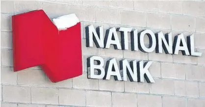  ?? REUTERS/CHRIS WATTIE ?? The National Bank of Canada logo is seen outside of a branch in Ottawa on Feb. 14, 2019.