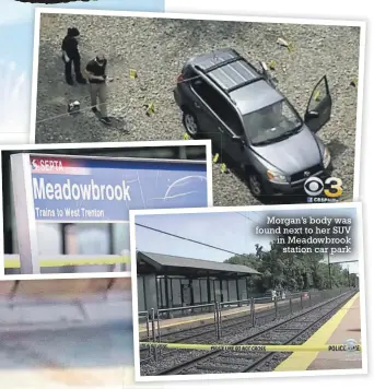  ?? ?? Morgan’s body was found next to her SUV in Meadowbroo­k station car park