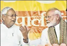  ?? SANTOSH KUMAR/HT FILE ?? Prime Minister Narendra Modi (right) with Bihar chief minister Nitish Kumar, in Patna.