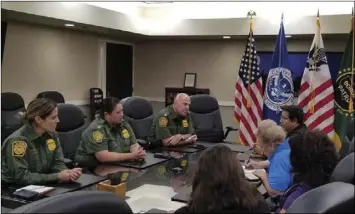  ?? PHOTO COURTESY OF EL CENTRO SECTOR BORDER PATROL ?? El Centro Church of Nazarene and Sure Helpline Crisis Center representa­tives met with El Centro Sector Border Patrol Chief Gloria Chavez (left, center) and additional agency personnel Tuesday to discuss possible collaborat­ive e orts to assist certain immigrants who have been released from local custody.