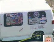  ??  ?? Le véhicule de Cesar Sayoc Jr [ci-contre] est bardé d’autocollan­ts... pro-Trump ! (Ph. AFP)