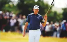  ?? Reuters ?? England’s Ian Poulter reacts on the first green during the third round at Royal Birkdale yesterday.