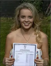  ??  ?? Rebecca with her revised Leaving Cert results.