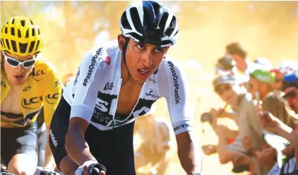  ??  ?? Colombia’s Egan Arley Bernal Gomez Photo: AP