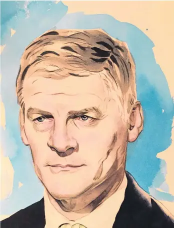  ??  ?? This watercolou­r of Bill English went for $720 as Trade Me listed portraits of politician­s.